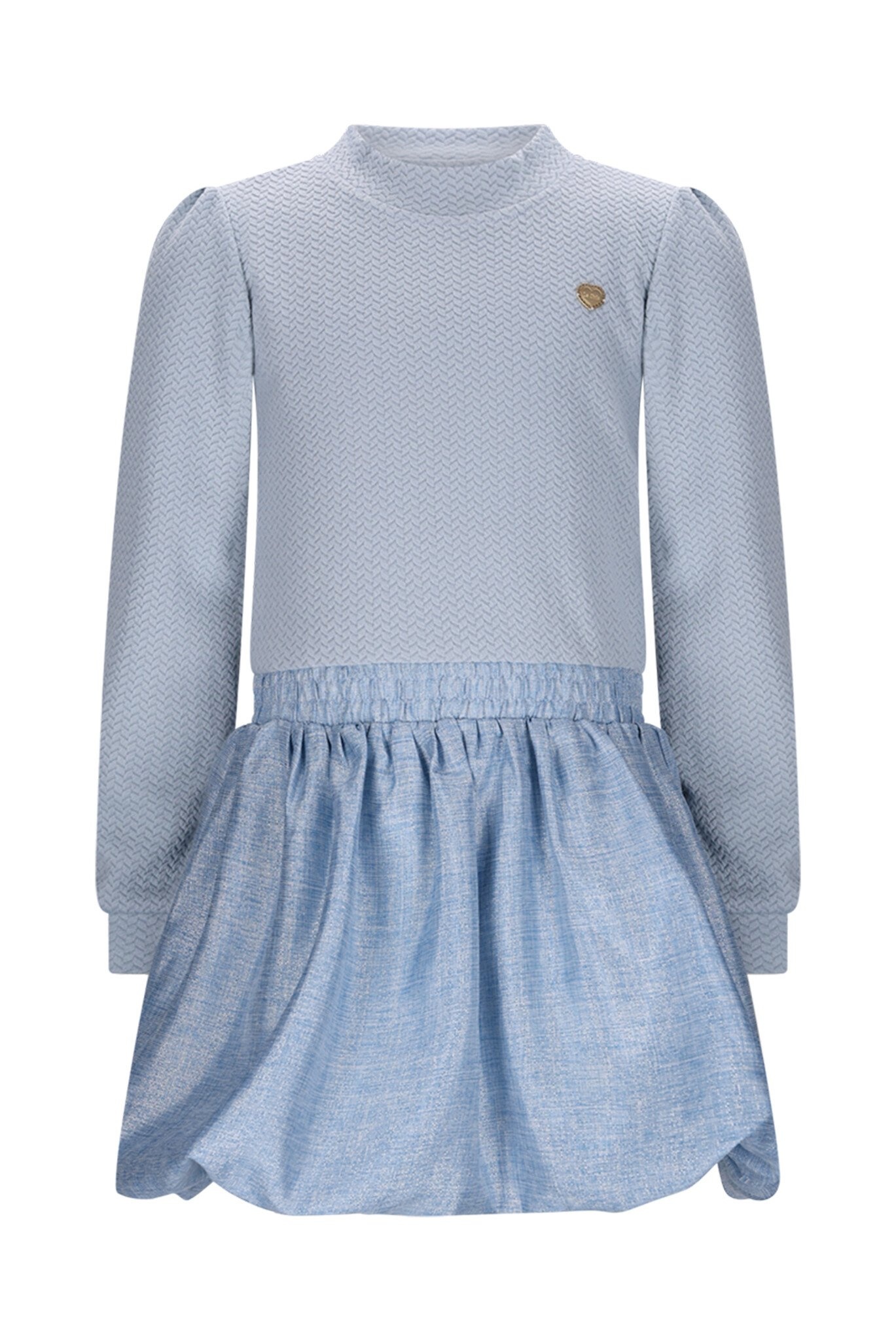 Le Chic winter jurk meisjes - blauw - Salloon - gebreid, glitter afbeelding