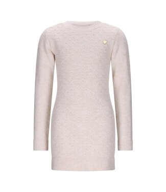 Le Chic winter jurk meisjes - wit - Saknita - gebreid
