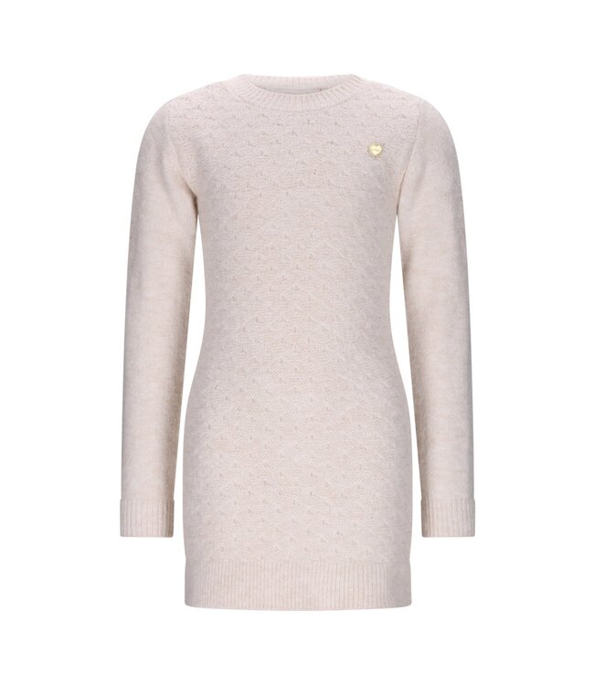 Le Chic winter jurk meisjes - wit - Saknita - gebreid