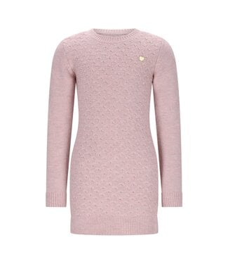 Le Chic winter jurk meisjes - roze - Saknita - gebreid