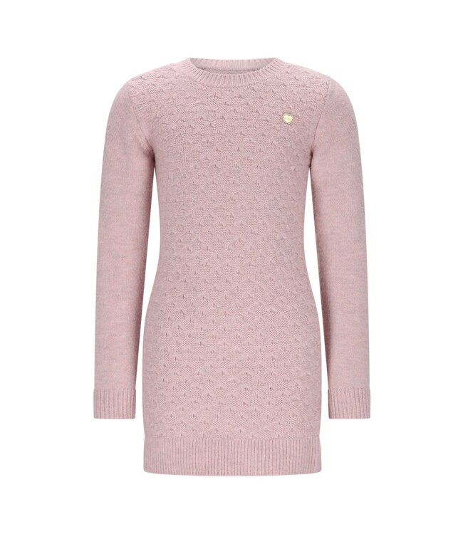 Le Chic winter jurk meisjes - roze - Saknita - gebreid