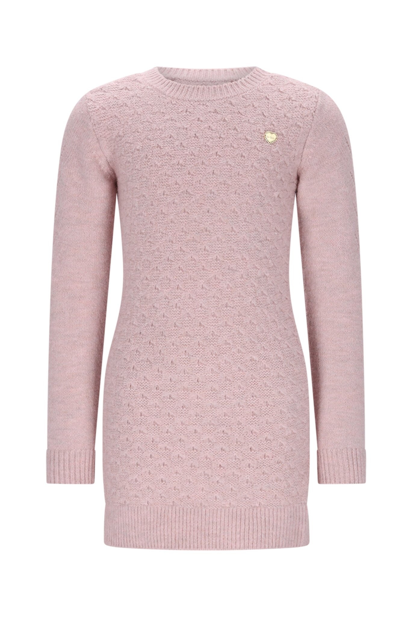 Le Chic winter jurk meisjes - roze - Saknita - gebreid afbeelding