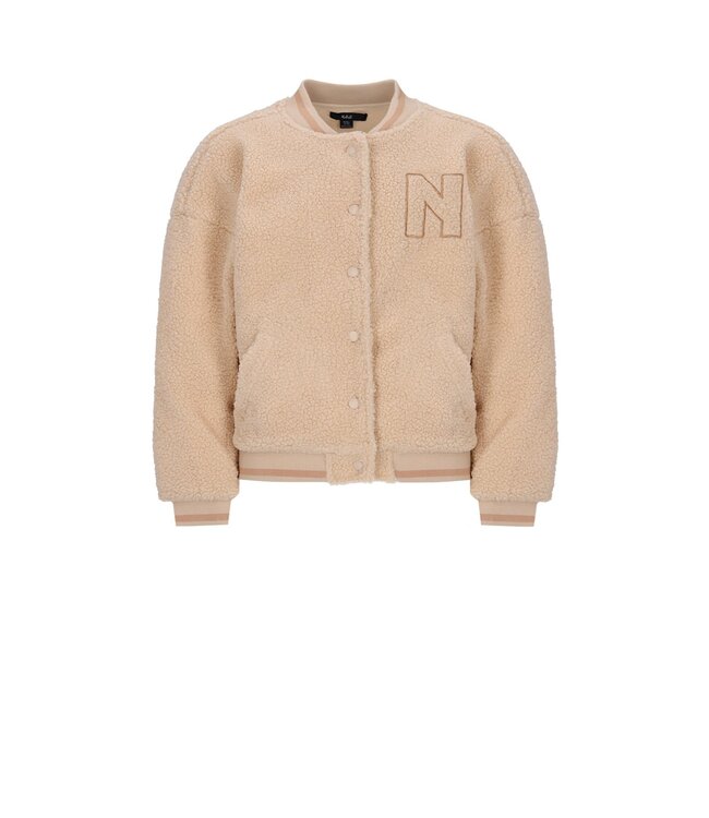 NoBell winter teddy varsity jas meisjes -ivoor - Darsy