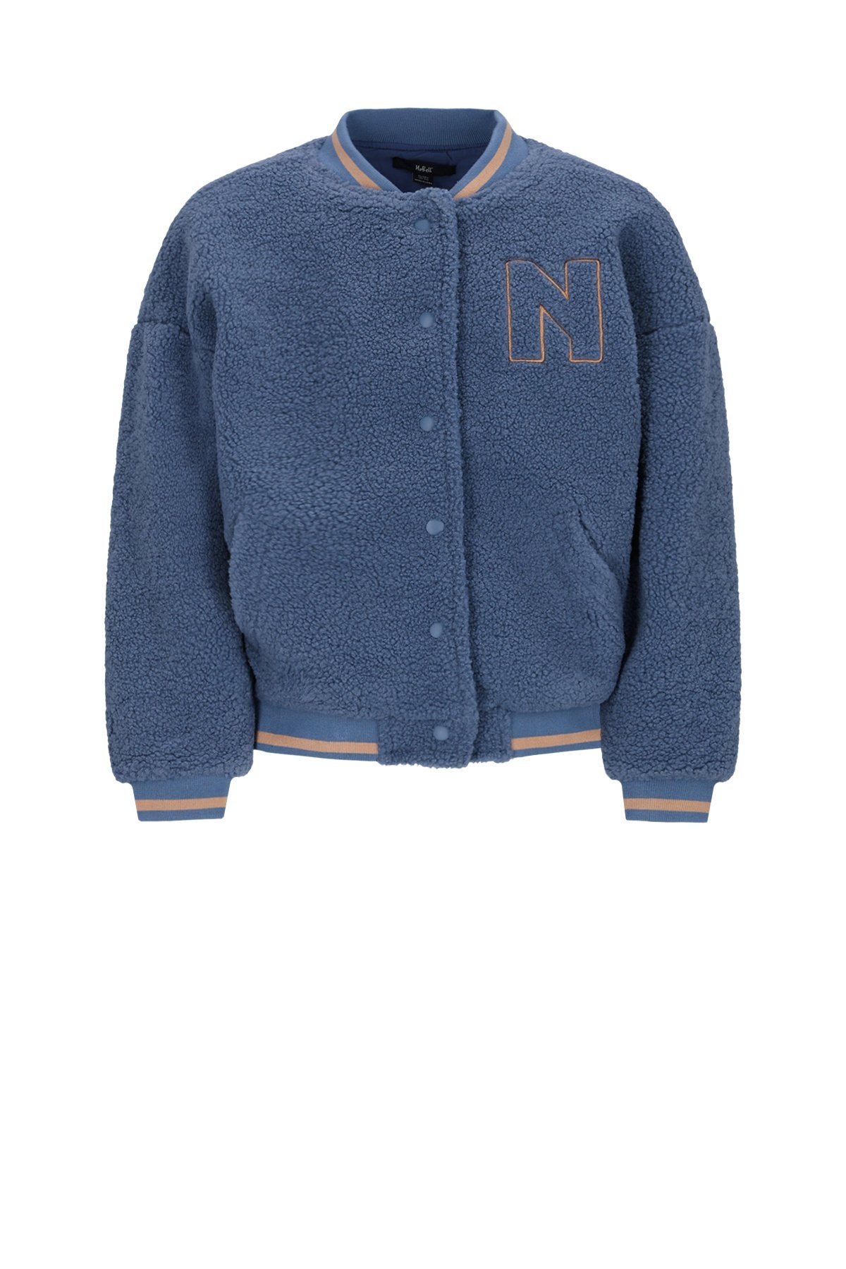 NoBell winter varsity jas meisjes - blauw - Darsy - teddy afbeelding