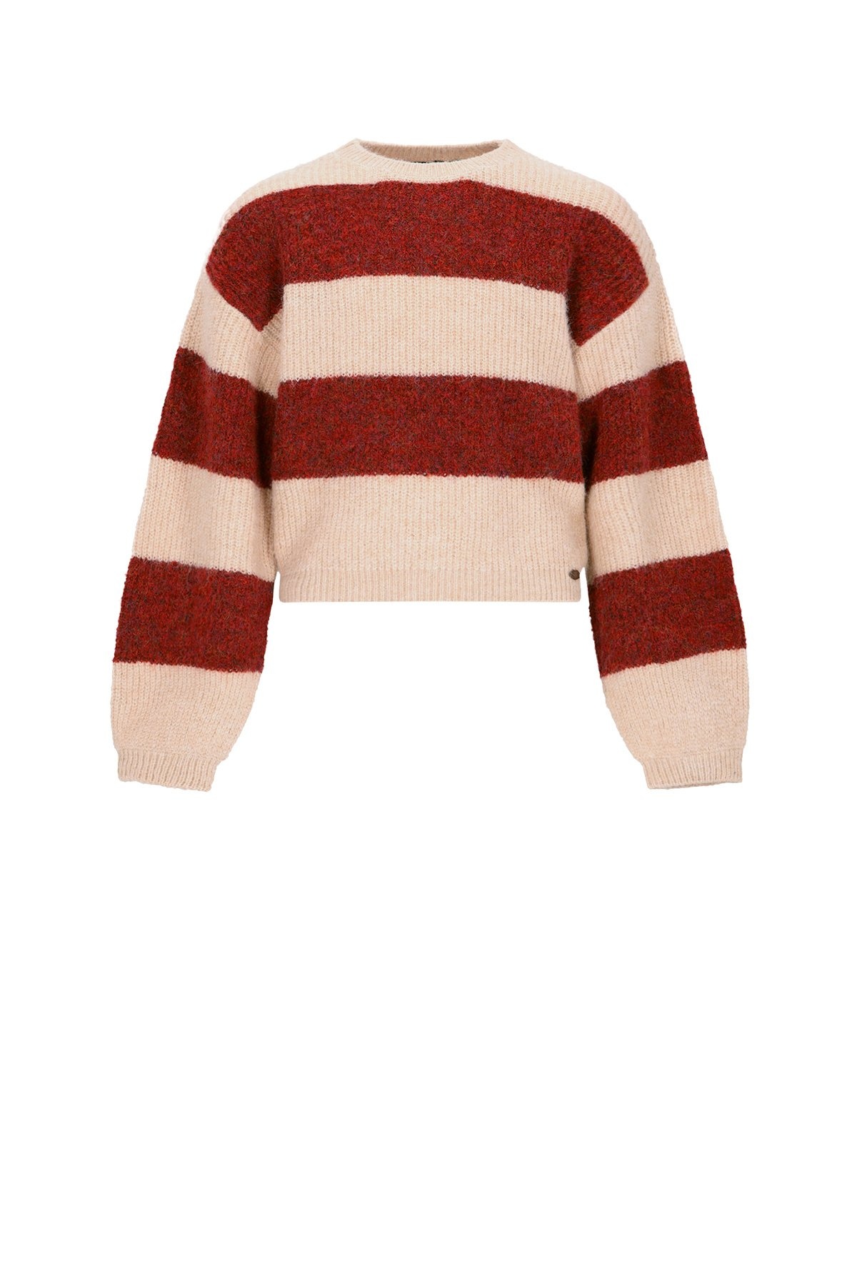 NoBell winter sweater meisjes - rood - Kate - gebreid, colorblock afbeelding