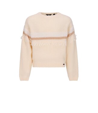 NoBell winter sweater meisjes - ivoor - Kessy - franjes