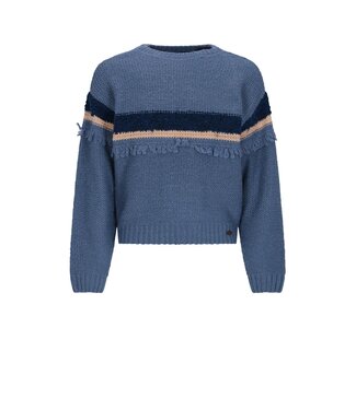 NoBell winter sweater meisjes - blauw - Kessy - franjes