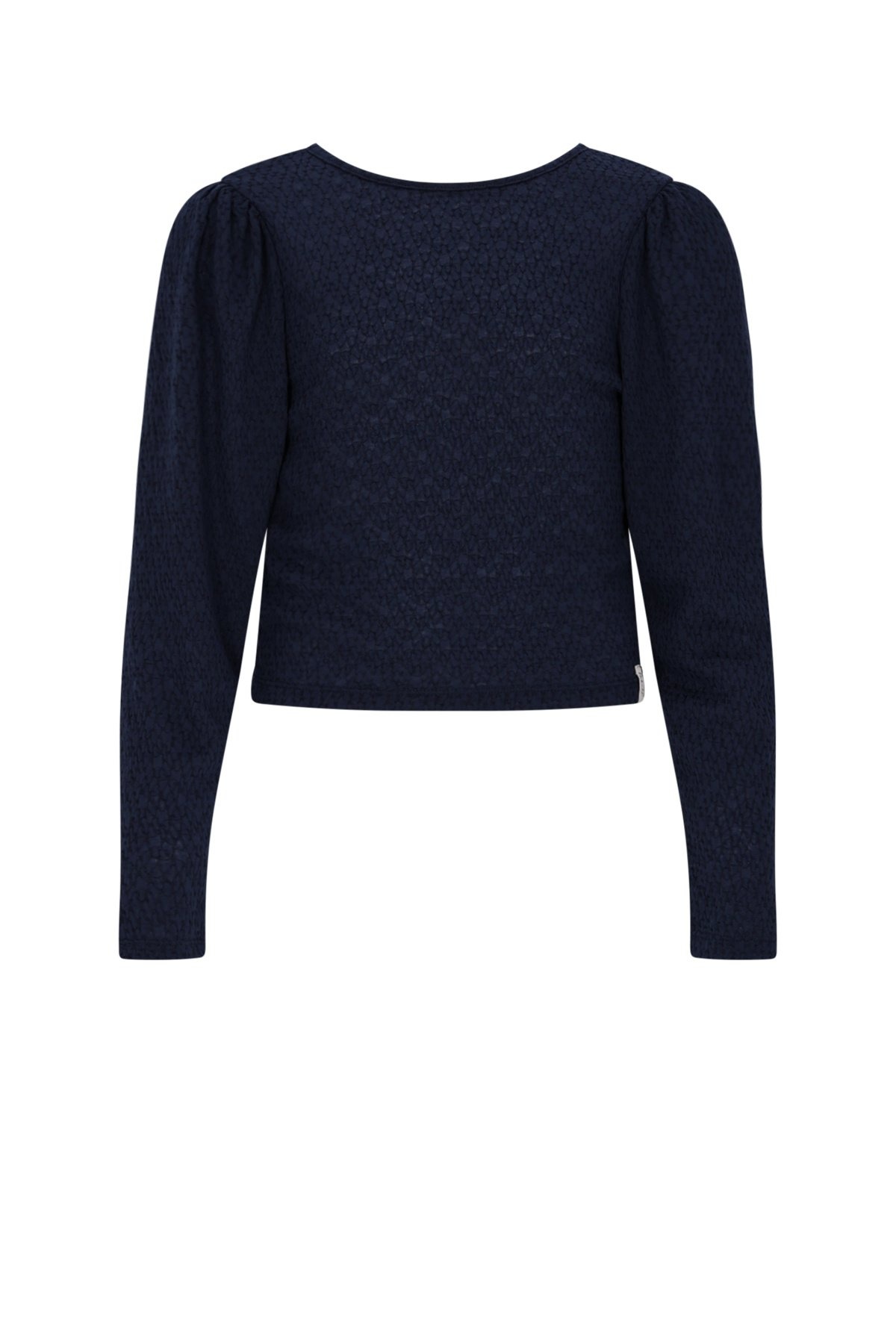 NoBell winter jersey crop top meisjes - navy blauw - Kysa - strikdetails, gestructureerd afbeelding