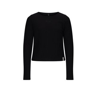 NoBell winter top meisjes - zwart - Kobra - rib, split op achterkant