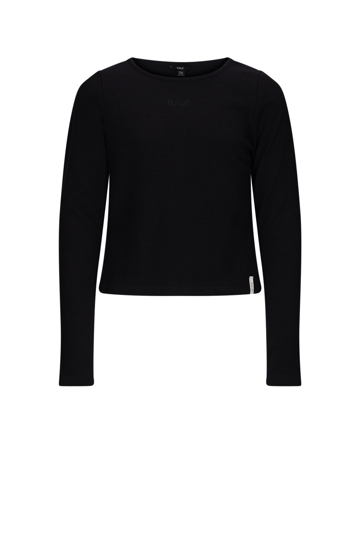 NoBell winter top meisjes - zwart - Kobra - rib, split op achterkant afbeelding