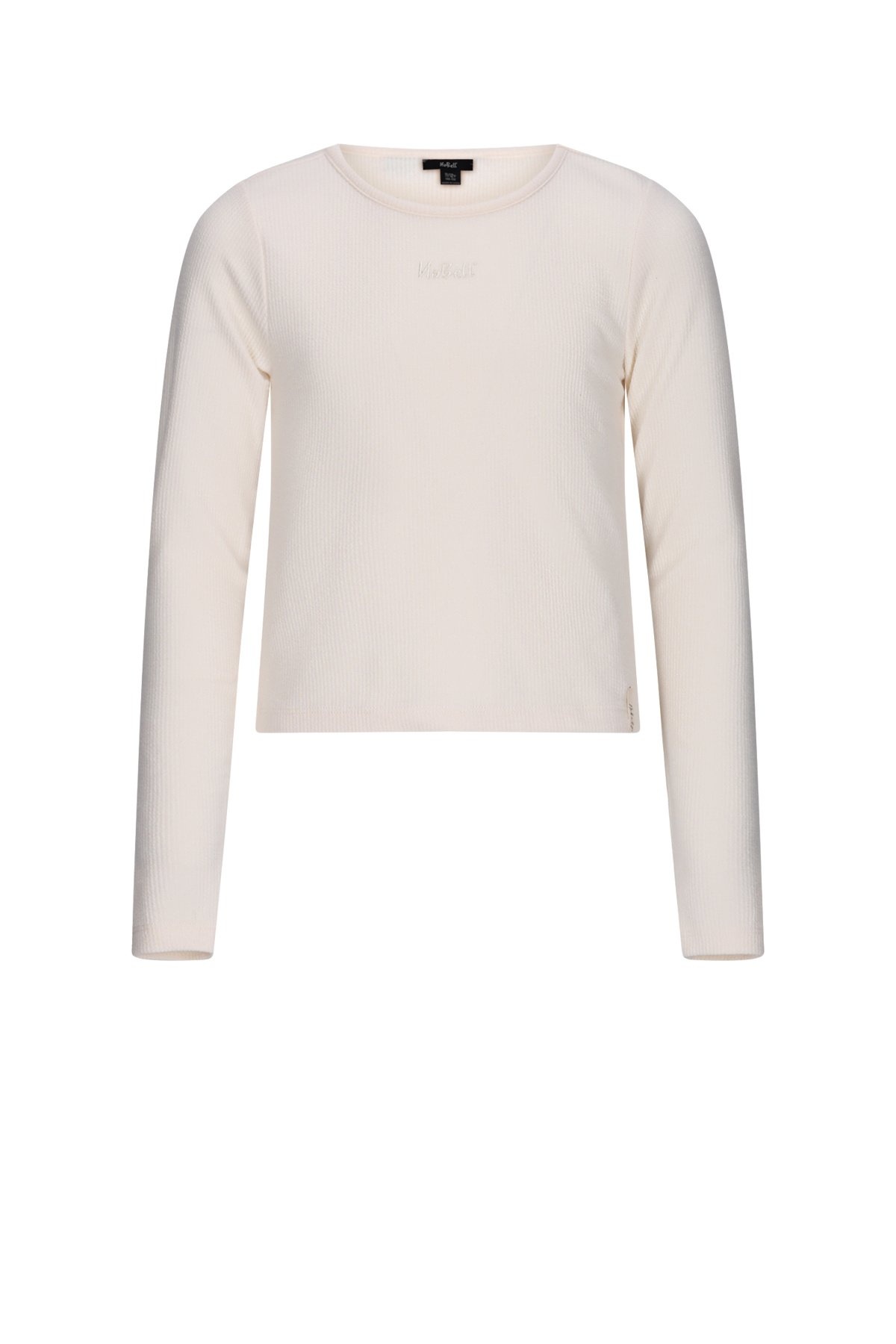 NoBell winter top meisjes - ivoor - Kobra - rib, split op achterkant afbeelding