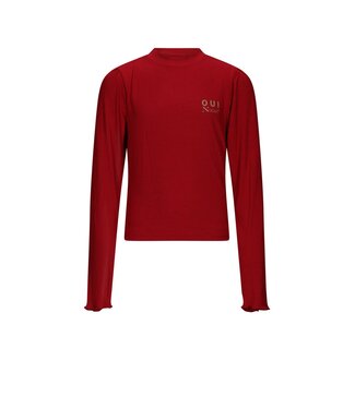 NoBell winter jersey crop top meisjes - rood - Krop - rib