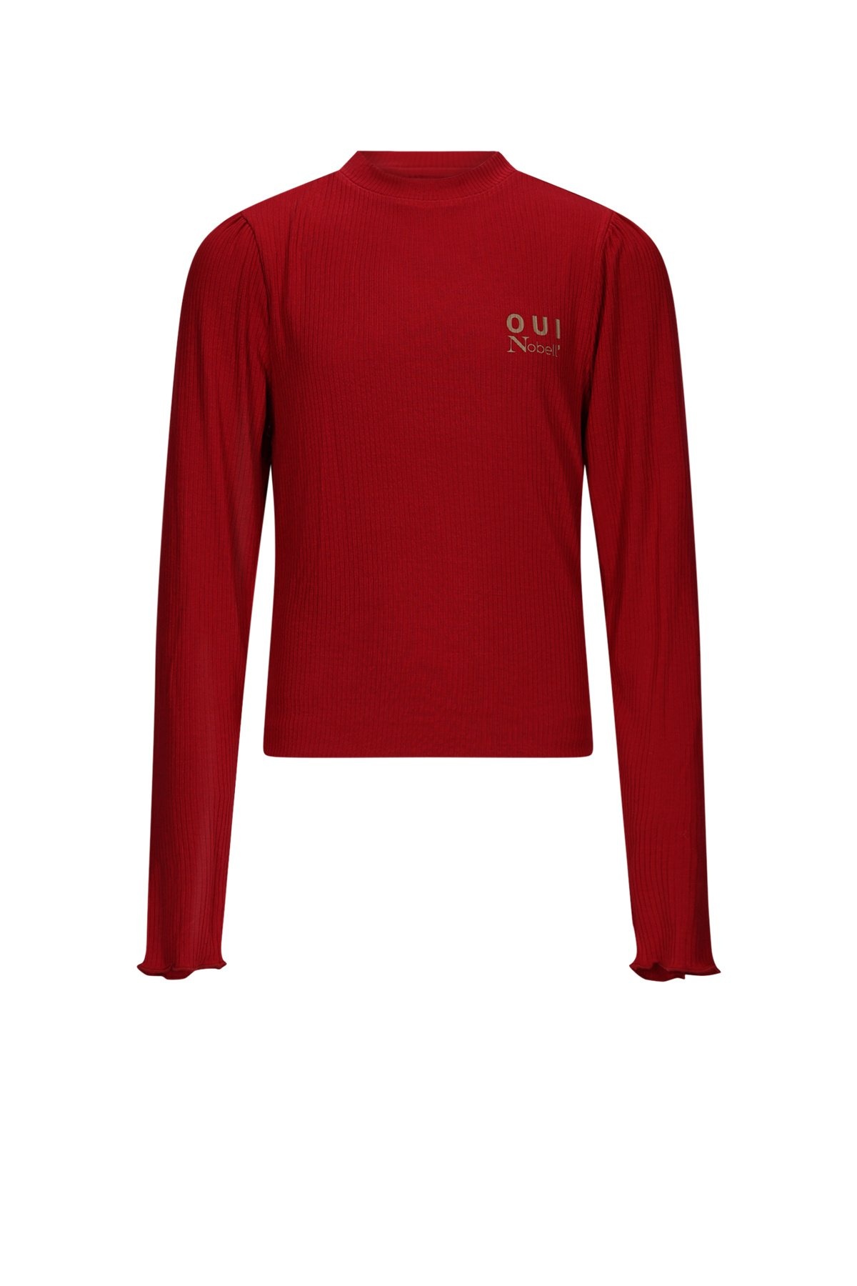 NoBell winter jersey crop top meisjes - rood - Krop - rib afbeelding