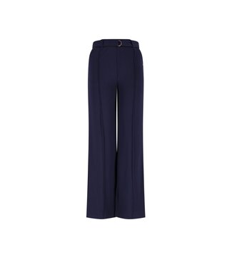 NoBell winter wide leg broek meisjes - navy blauw - Salet - interlock, met riem