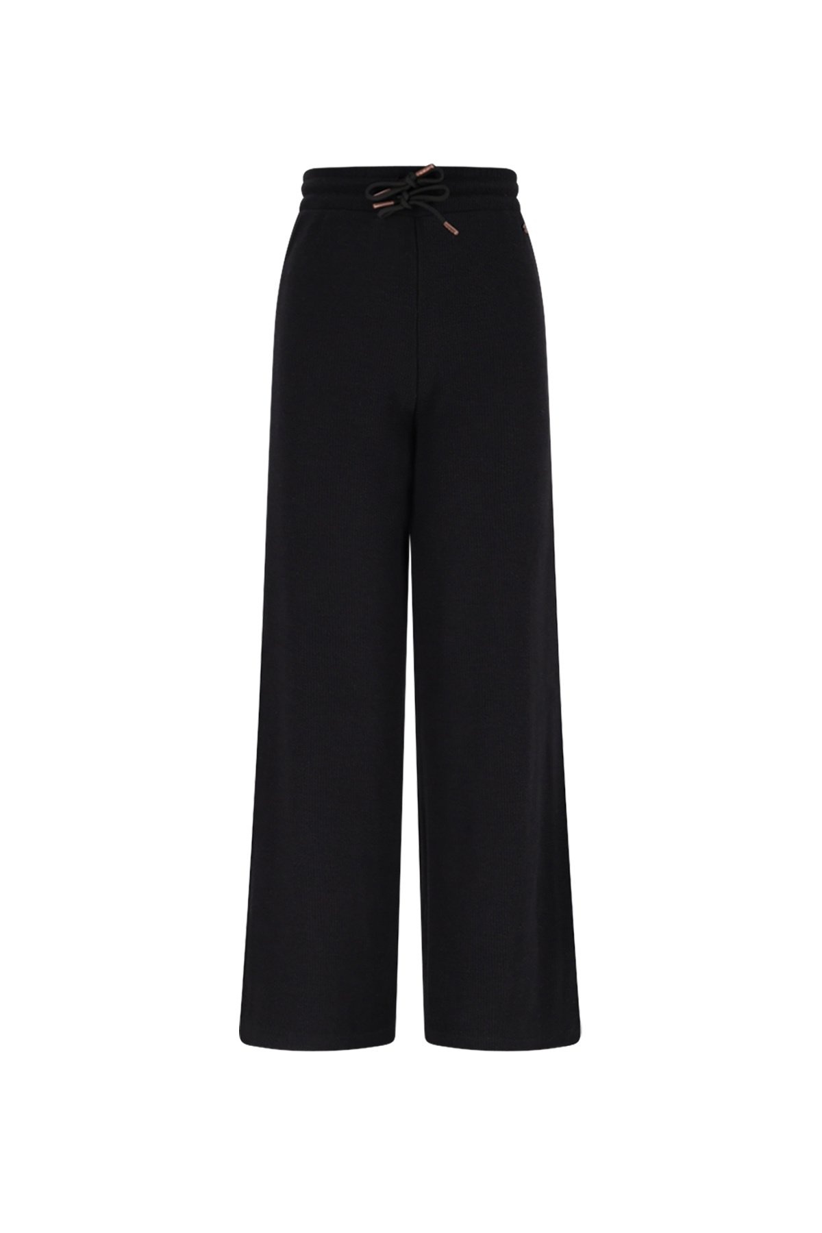 NoBell winter wide leg broek meisjes - zwart - Sally - rib afbeelding