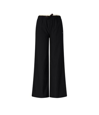 NoBell winter wide leg broek meisjes - zwart - Sub - pinstripe