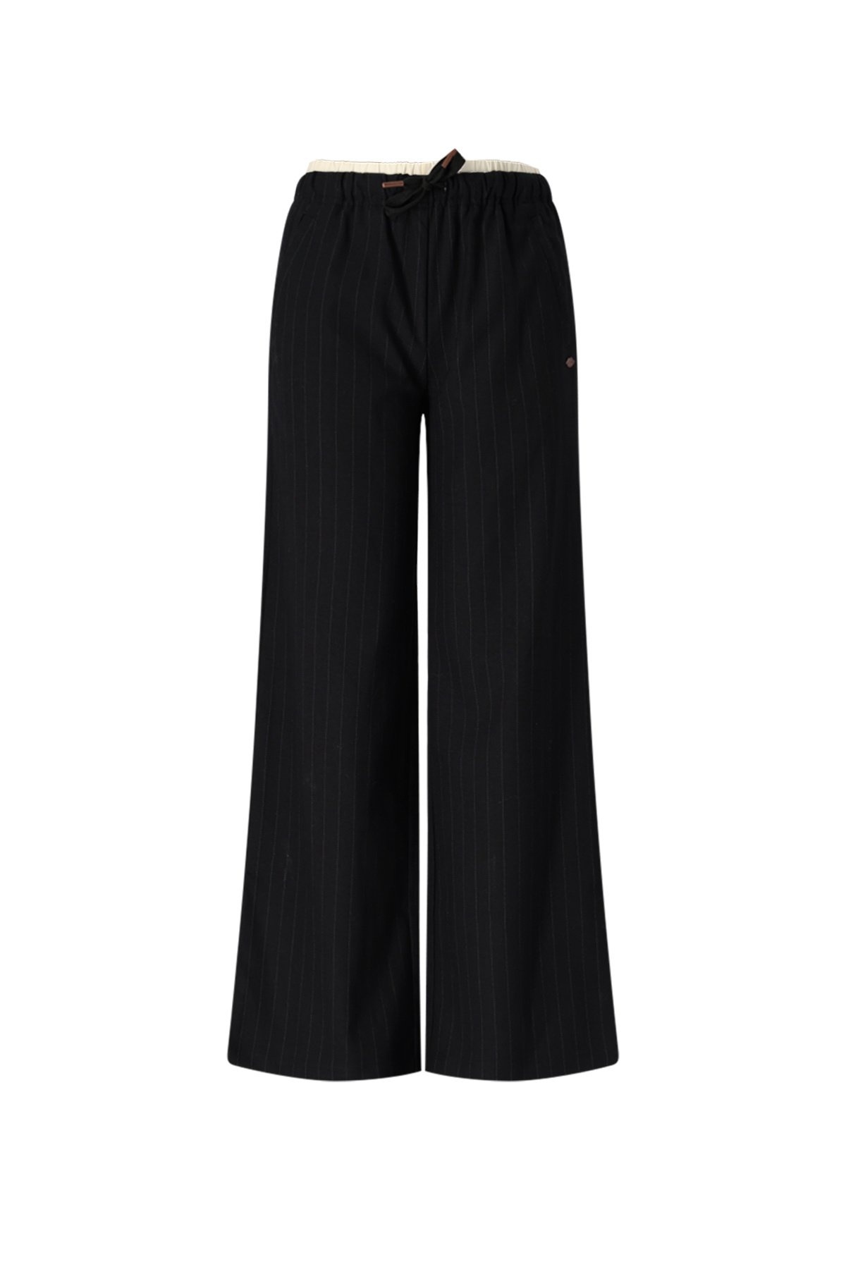NoBell winter wide leg broek meisjes - zwart - Sub - pinstripe afbeelding