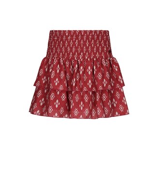 NoBell winter rok meisjes - rood - Nika - smocked, laagjes