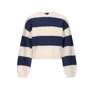 NoBell winter sweater meisjes - navy blauw - Kate - gebreid, colorblock