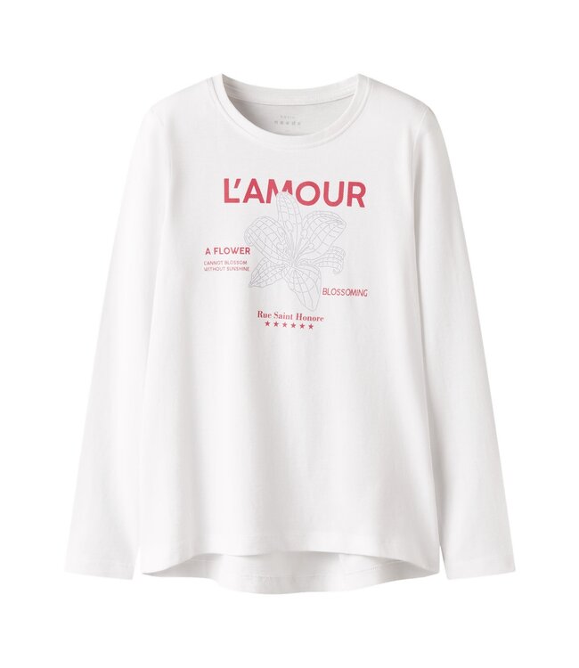 Name it winter shirt meisjes - wit - NkfViolet - loose fit