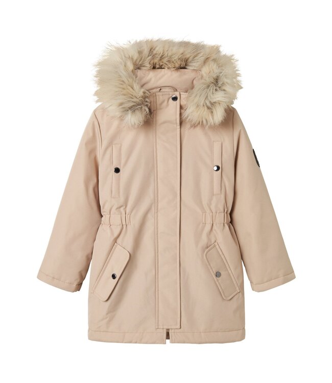 Name it winter winterjas meisjes - beige - NkfMilla - parka
