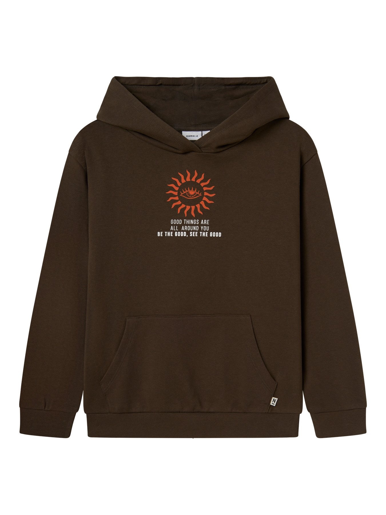 Name it winter hoodie jongens - bruin - NkmLanton afbeelding