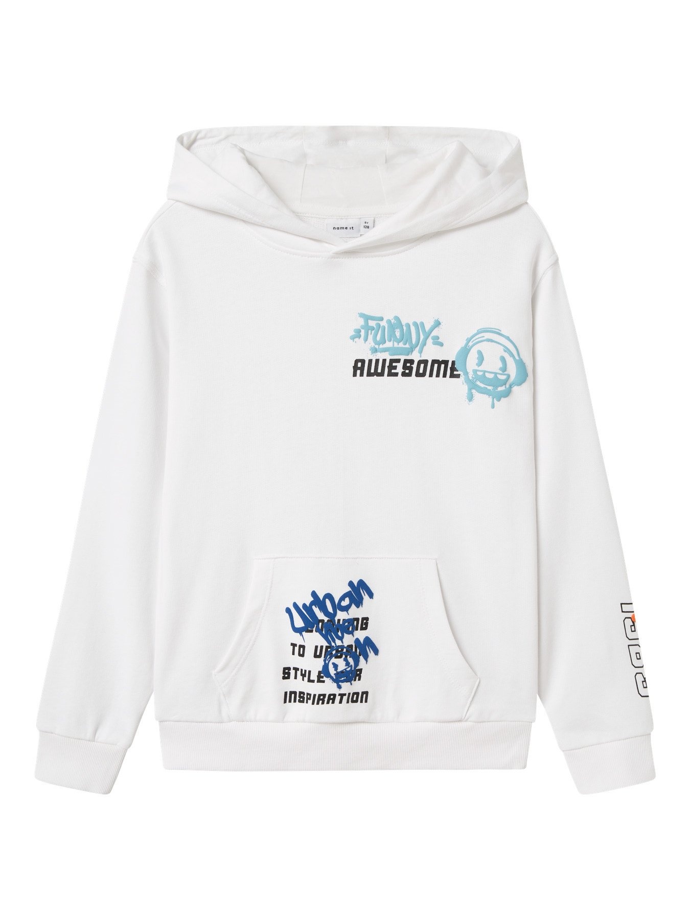 Name it winter hoodie jongens - wit - NkmLucian afbeelding