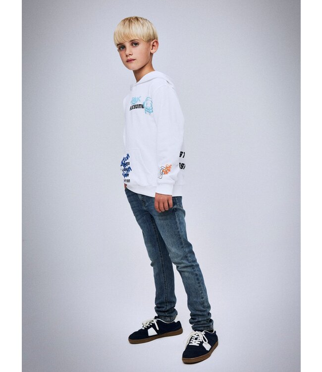 Name it winter hoodie jongens - wit - NkmLucian