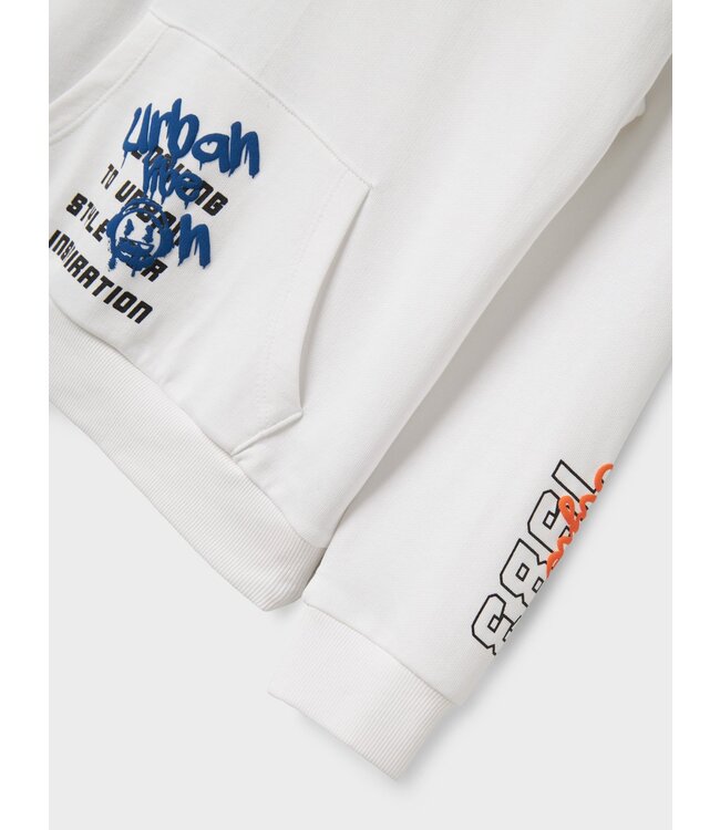 Name it winter hoodie jongens - wit - NkmLucian