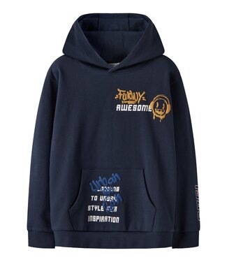 Name it winter hoodie jongens - navy blauw - NkmLucian