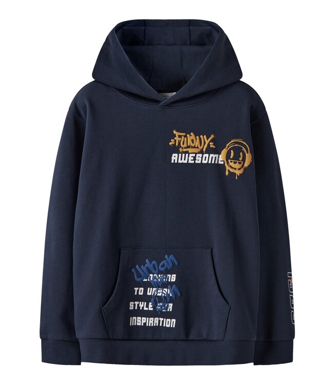 Name it winter hoodie jongens - navy blauw - NkmLucian