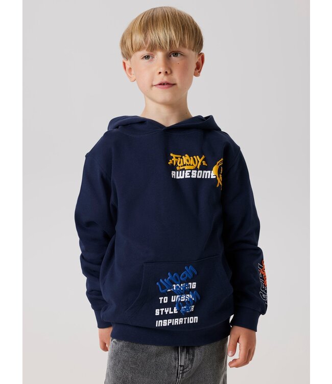 Name it winter hoodie jongens - navy blauw - NkmLucian