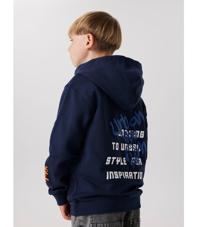 Name it winter hoodie jongens - navy blauw - NkmLucian