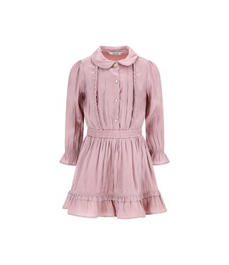 Le Chic winter jurk meisjes - roze - Swanta - silky, ruffle
