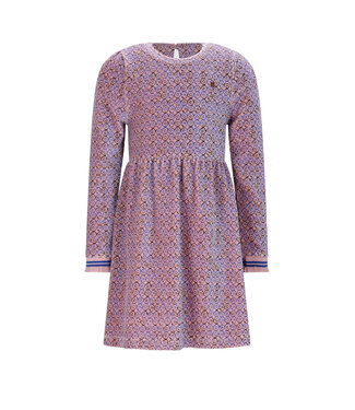 NoNo winter velvet jersey jurk meisjes - blauw - Maxim - AOP rib
