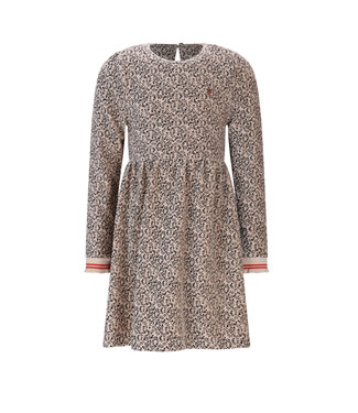 NoNo winter velvet jersey jurk meisjes - wit - Maxim - rib, AOP