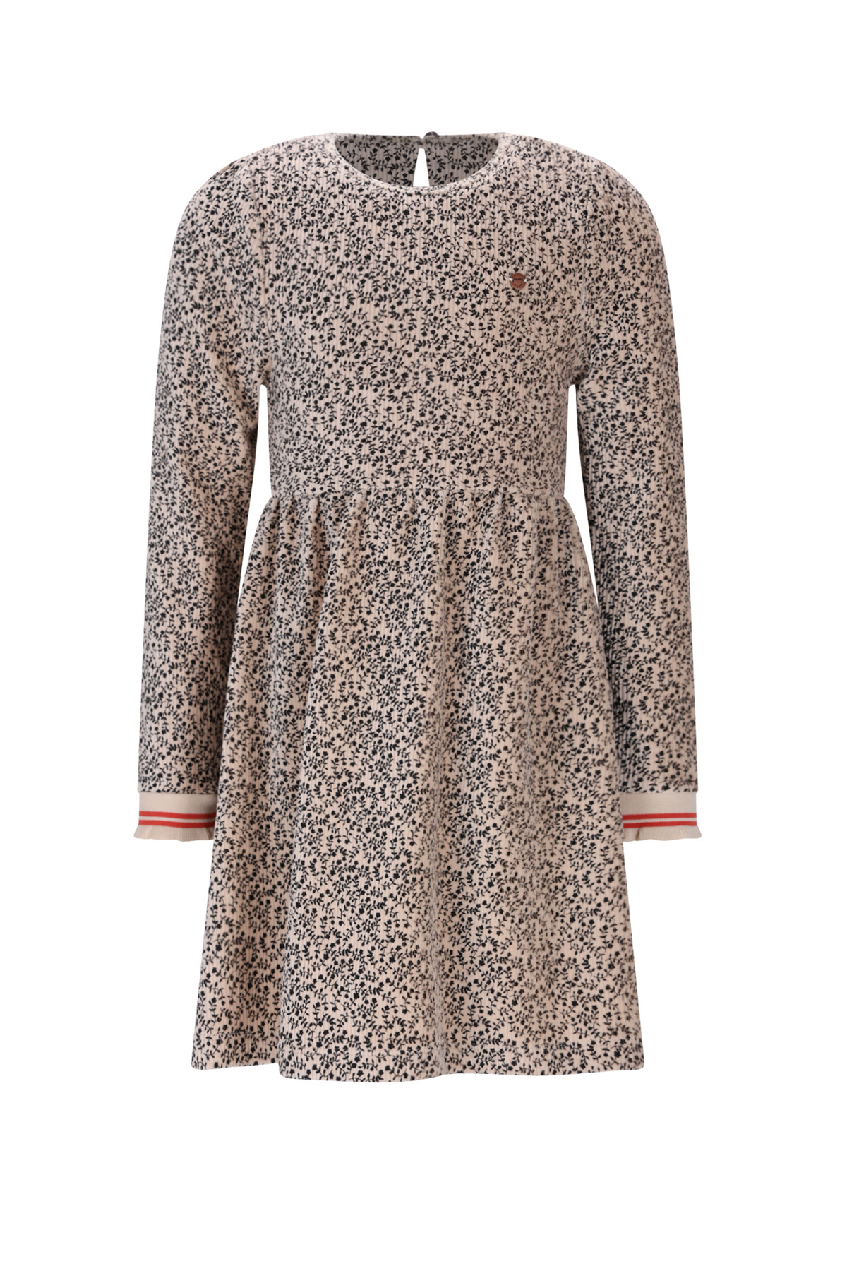 NoNo winter velvet jersey jurk meisjes - wit - Maxim - rib, AOP afbeelding