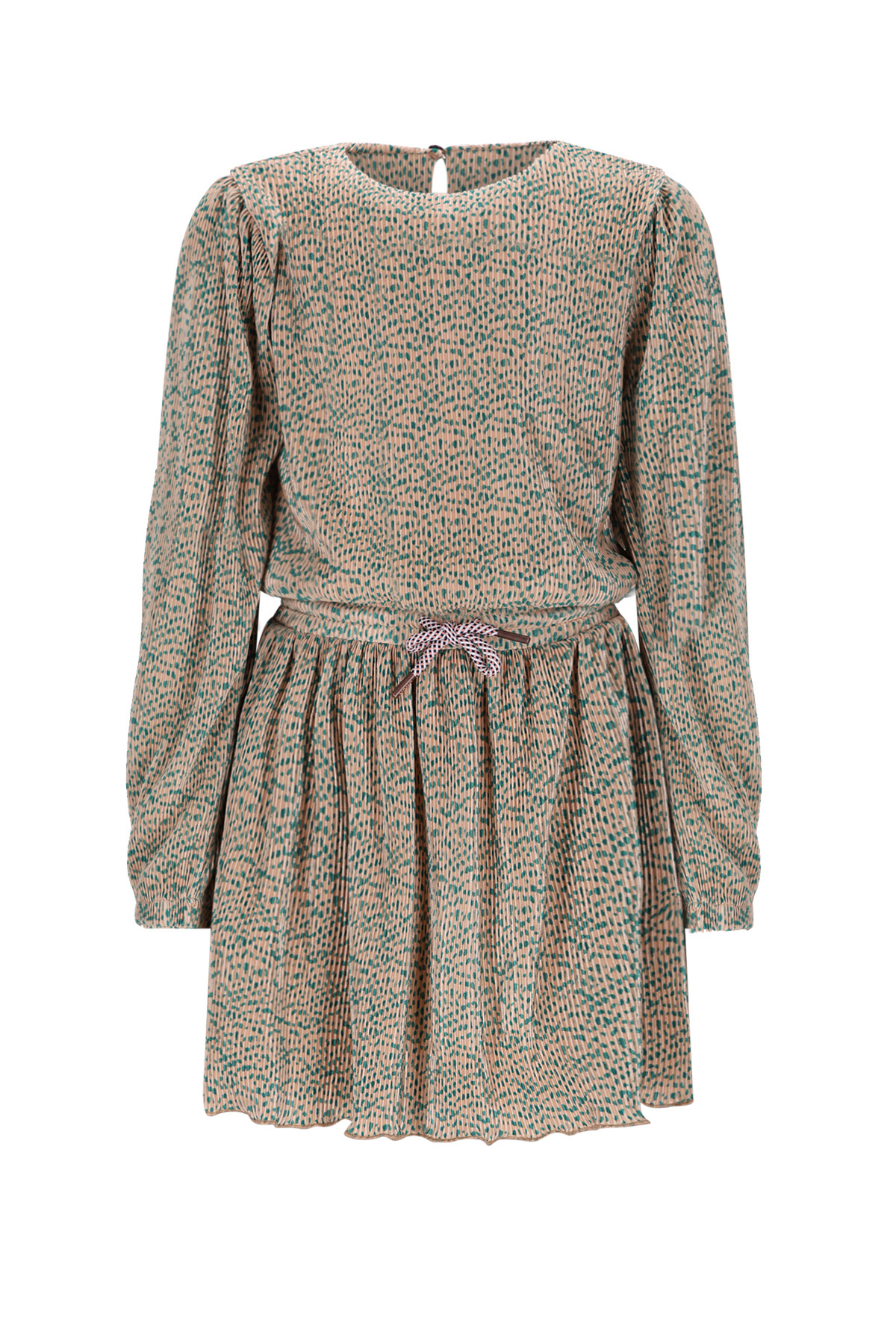 NoNo winter plisse jersey jurk meisjes - zand - Miron - AOP afbeelding