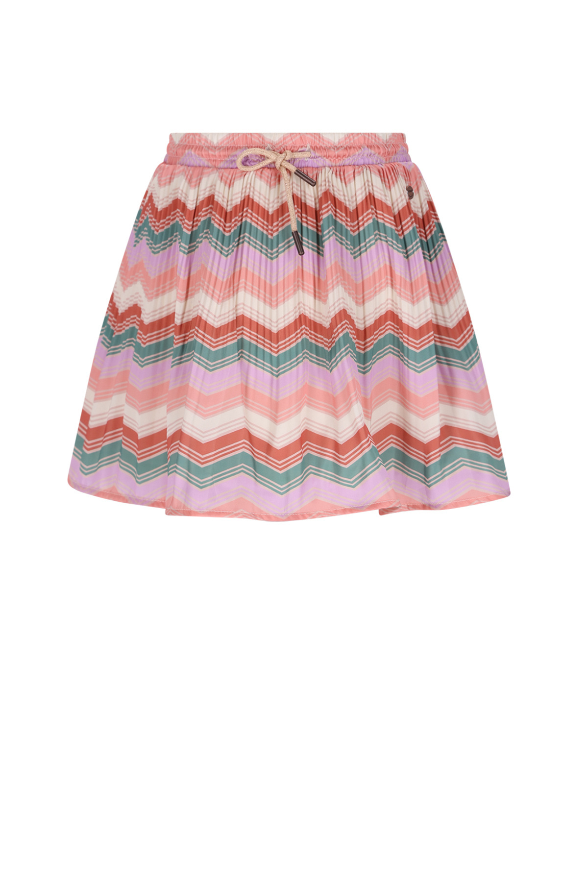 NoNo winter plisse rok meisjes - zand - Nulan - zigzag AOP afbeelding