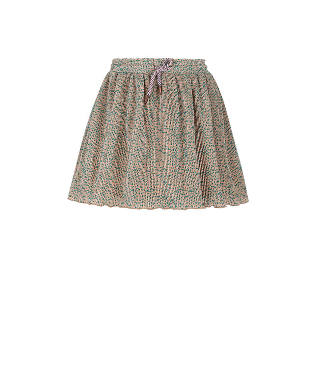 NoNo winter plisse jersey rok meisjes - zand - Nele - AOP