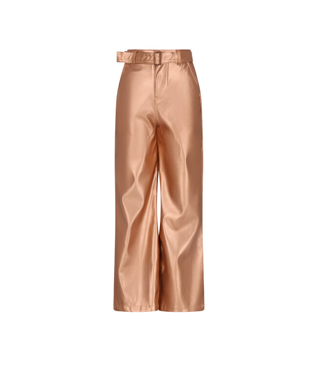 NoNo winter nep leren wide leg broek meisjes - taupe - Simona