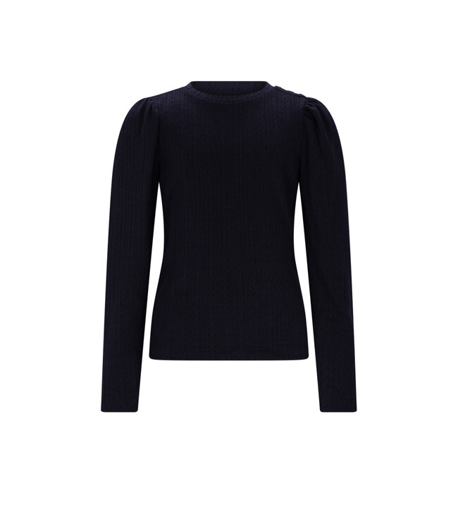 NoNo winter jersey t-shirt meisjes - navy blauw - Kiva - gebreid