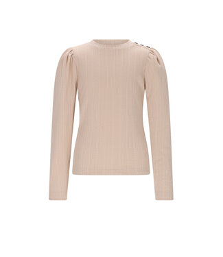 NoNo winter jersey t-shirt meisjes - ivoor - Kiva - gebreid