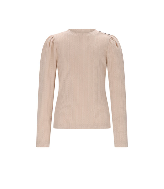 NoNo winter jersey t-shirt meisjes - ivoor - Kiva - gebreid