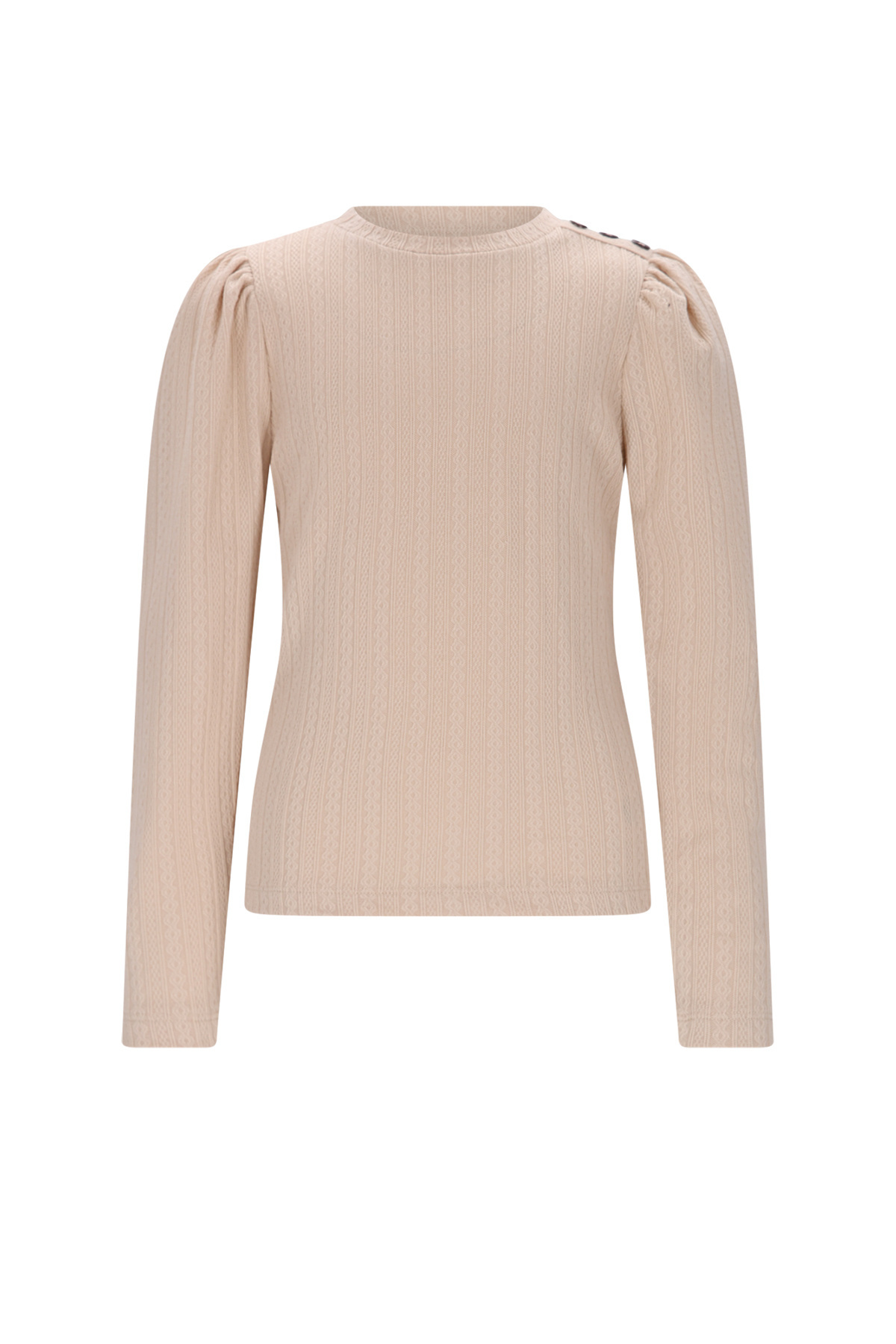 NoNo winter jersey t-shirt meisjes - ivoor - Kiva - gebreid afbeelding