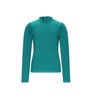 NoNo winter jersey t-shirt meisjes - groen - Koss - rib, ecovero