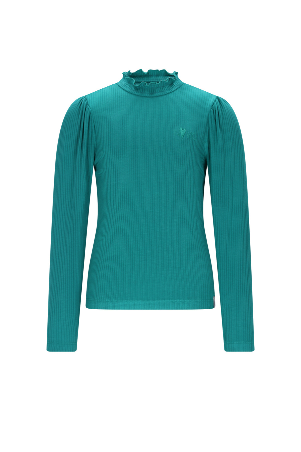 NoNo winter jersey t-shirt meisjes - groen - Koss - rib, ecovero afbeelding