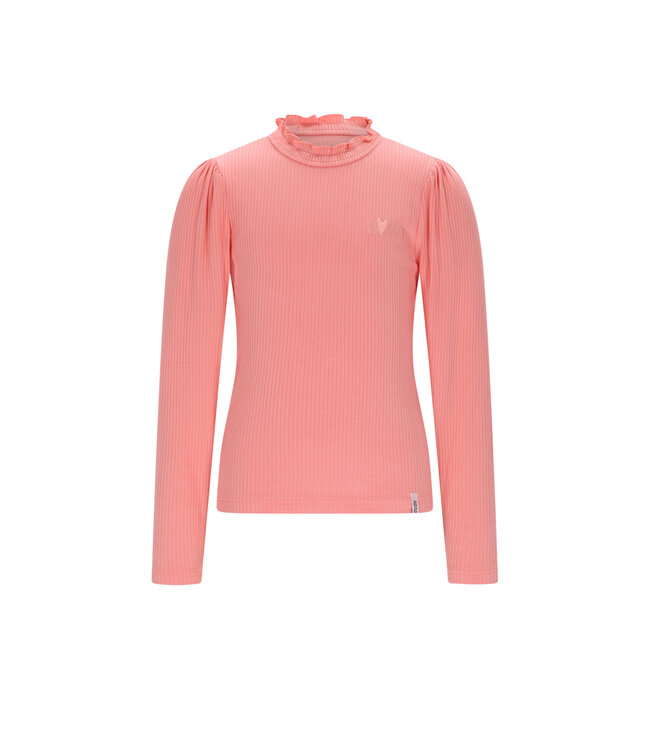 NoNo winter jersey t-shirt meisjes - roze - Koss - rib, ecovero