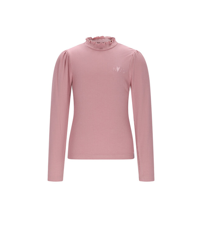 NoNo winter jersey t-shirt meisjes - roze - Koss - ecovero, rib