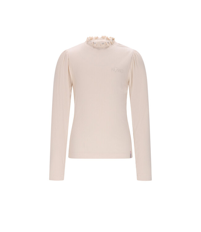 NoNo winter jersey t-shirt meisjes - ivoor - Koss - ecovero, rib
